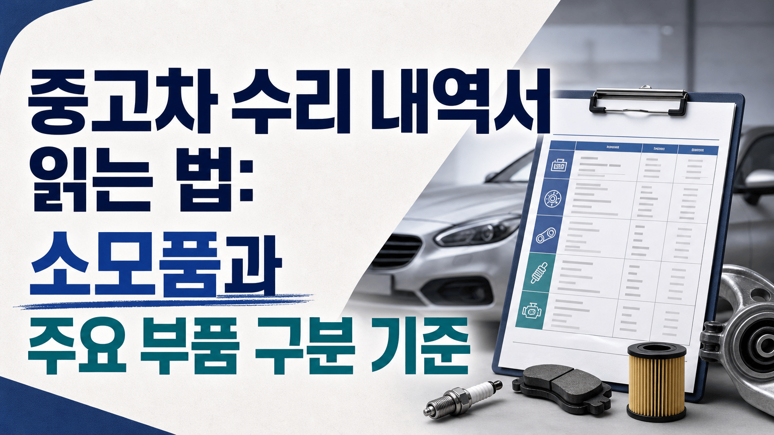 중고차 수리 내역서 읽는 법: 소모품과 주요 부품 구분 기준