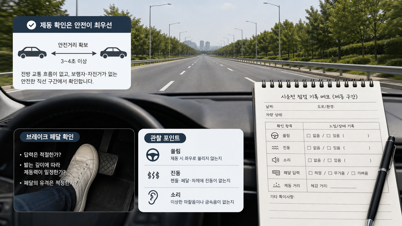 중고차 시운전 점검 순서, 엔진부터 브레이크까지