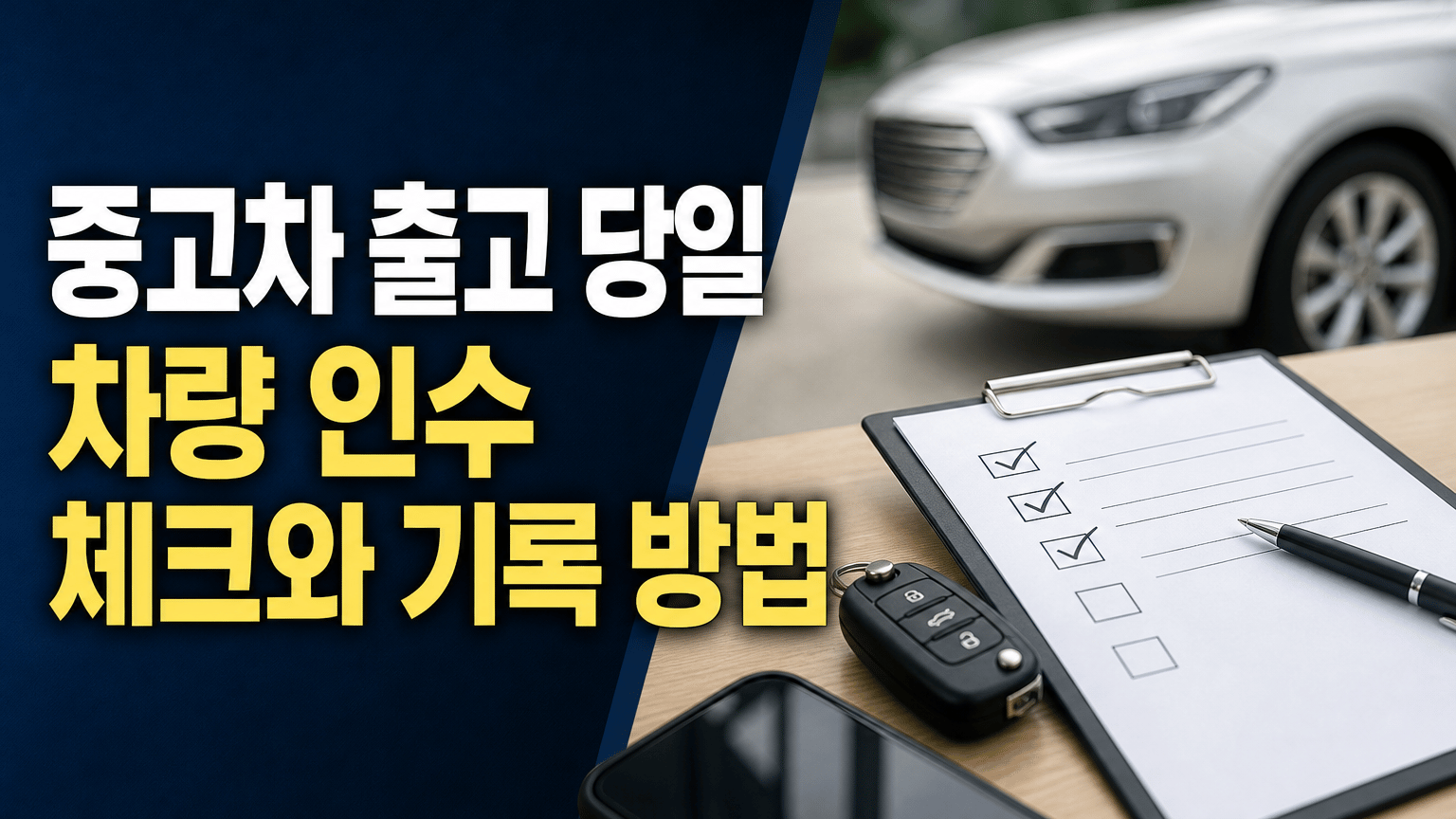 중고차 출고 당일 차량 인수 체크와 기록 방법