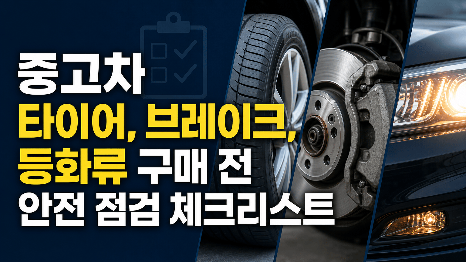 중고차 타이어, 브레이크, 등화류 구매 전 안전 점검 체크리스트